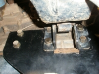 Sanden bracket mounted to drivers side engine mount.